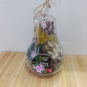 Mika Renkli Dekoratif Fanus – Mini Doğal Bahçe Tasarımı